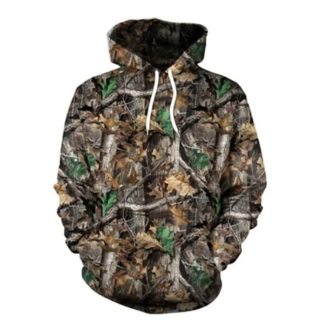Spring and Autumn Maple Leaf Camouflage 3D Hoodie Fashion Hooded Jacket Men and Women Outdoor Fishing Camping Hunting Clothing