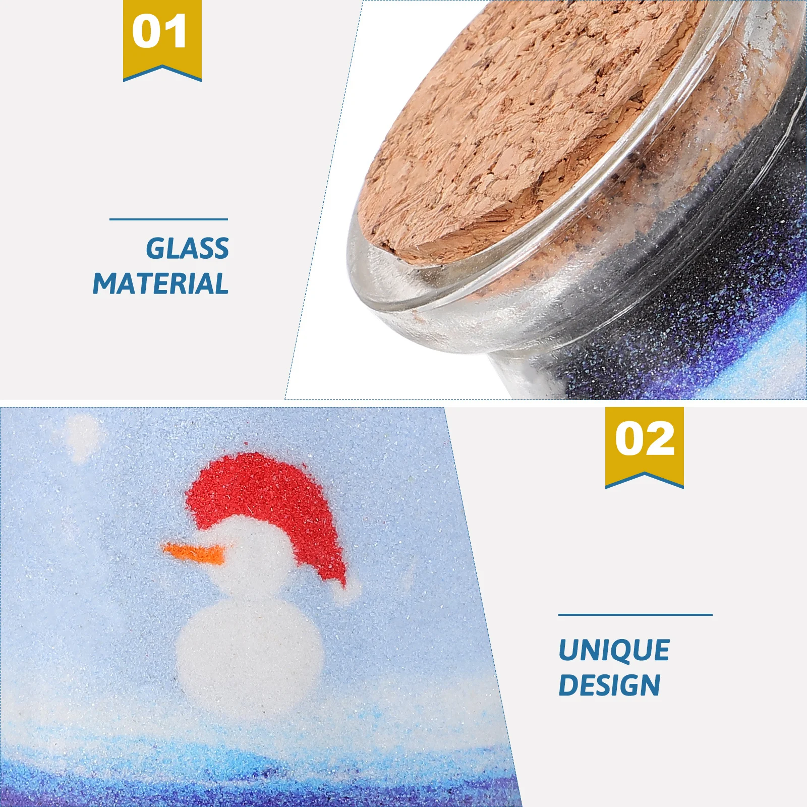 

Glass Sand Art Bottle with Cork Stopper Delicate Sand Painting Craft for Room Decor Christmas Birthday Gift Home Decor