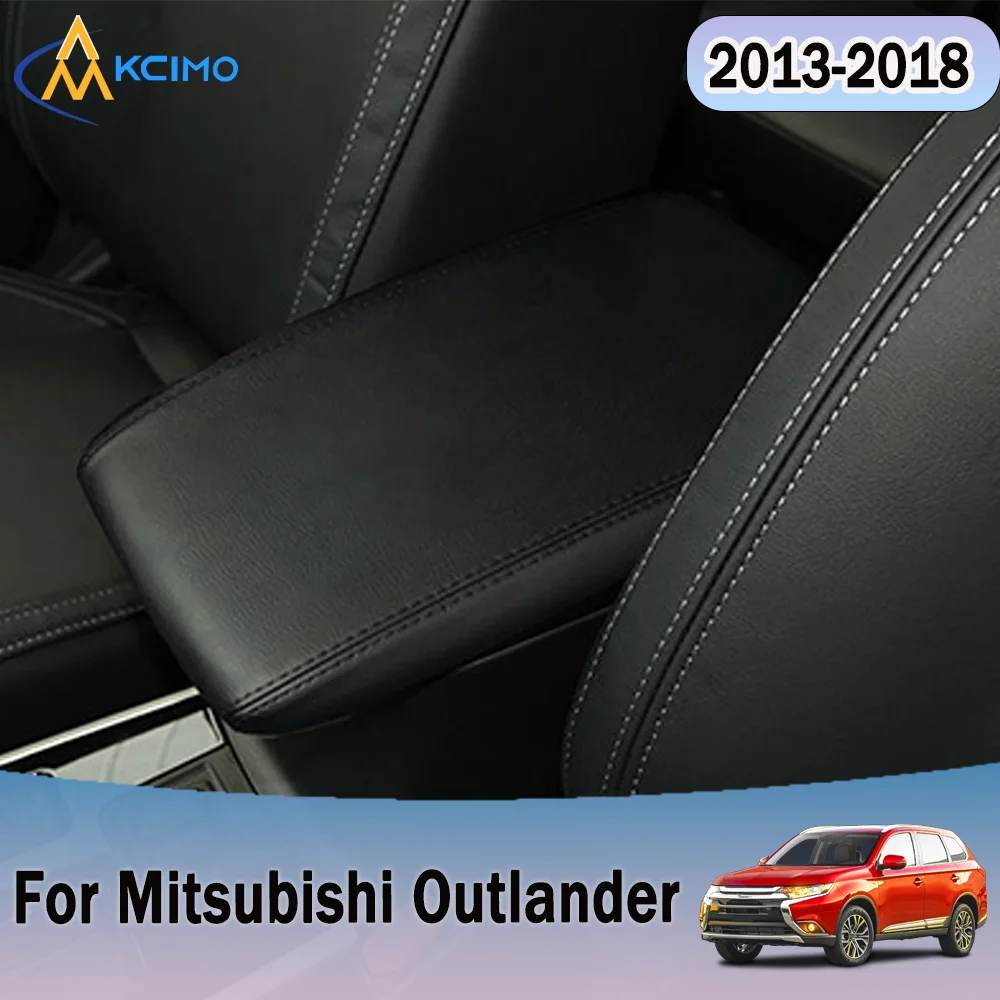 For Mitsubishi Outlander 2013-2018 Auto Central Control Armrest Box Cover Faux Leather Pad Anti-Scratch