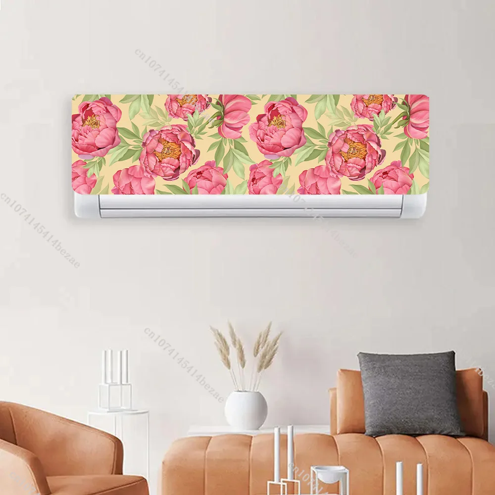 Elegant Floral Home Air Conditioner Decoration Stickers Vinyl Waterproof Self-adhesive Painting Home Decoration Wall Sticker