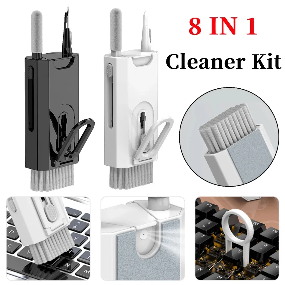 

8 in 1 Cleaning Kit Computer Keyboard Cleaner Brush Earphones Cleaning Pen For Headset IPad Phone Cleaning Tools Keycap Puller