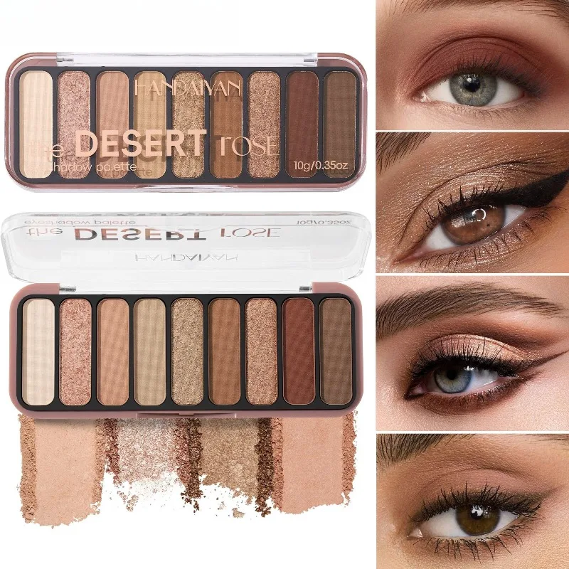 Paleta de sombras com 9 cores foscas, à prova d'água, de longa duração, faça você mesmo, kit de maquiagem multiuso, ferramentas de maquiagem