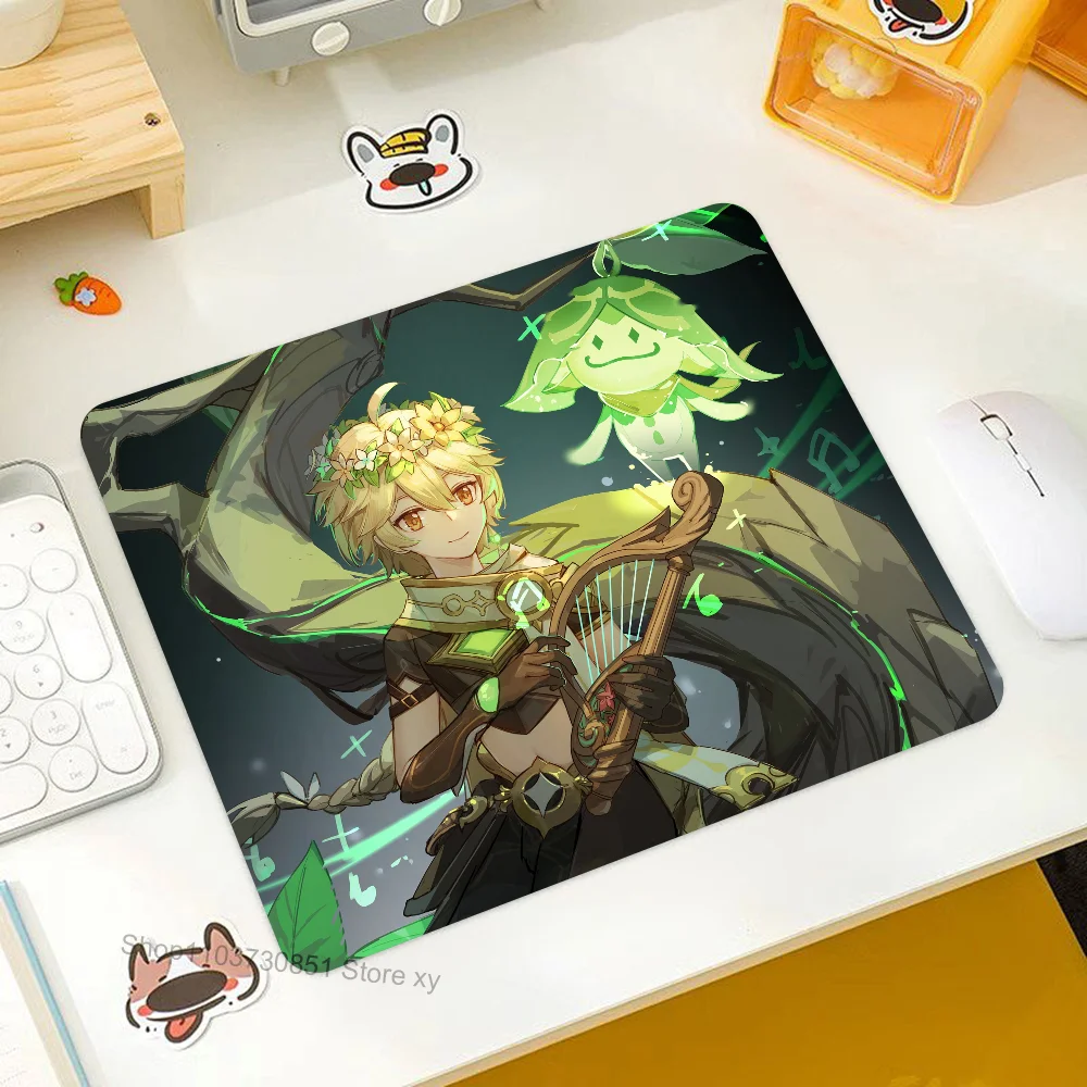 

Aether Genshin Impact Mousepad RGB Small Size Gaming Mouse Pad With LED Light Desk Mat Super Smooth Non-slip Rubber Bottom