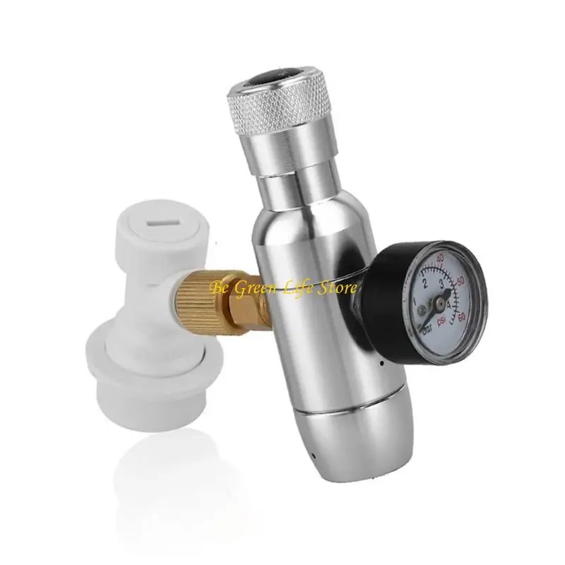 منظم غاز ثاني أكسيد الكربون M7DF 3/8 بوصة 0-60PSI مع منظم غاز البناء المعدني مناسب لعشاق تخمير المنزل الحاضرين