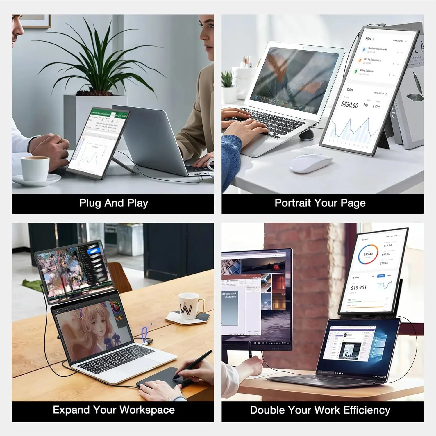Double Monitor Laptop Mobile Phone Mini Display 16 Inch IPS LCD Screen For Business Travel And Remote Work