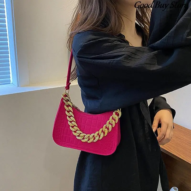 Luxury Brand Leather Handbags Metal Chain Shoulder Bag Women Office Party Handbag Elegant Ladies Fashion Diamond Clutch Bags NEW