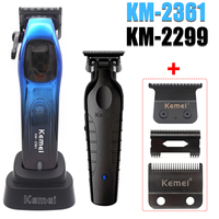 Kemei KM-2361 2299 Hair Clippers Men Professional Kit Magnetic Motor DLC Blade Zero Gapped Oil Head Hair Cutting Machine Trimmer