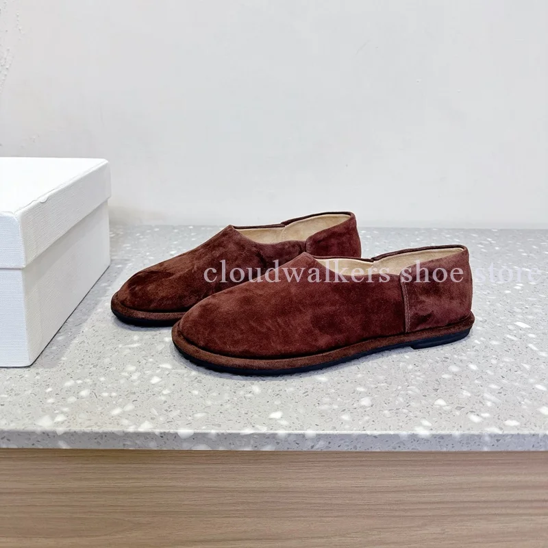 

Genuine Leather Round Toe Loafer Women's Concise Versatile Soft Soled Flat Shoes Spring Autumn Casual Single Shoes Grandma Shoes