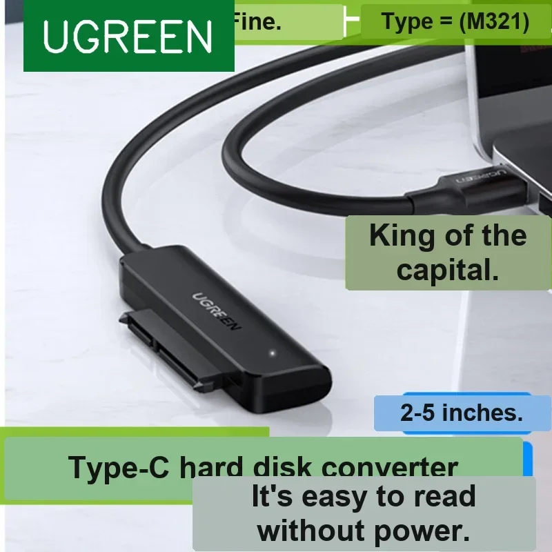 UGREEN 70609 USB 3.0 to SATA Adapter Cable for 2.5 Inch SATA HDD SSD 5Gbps view 2