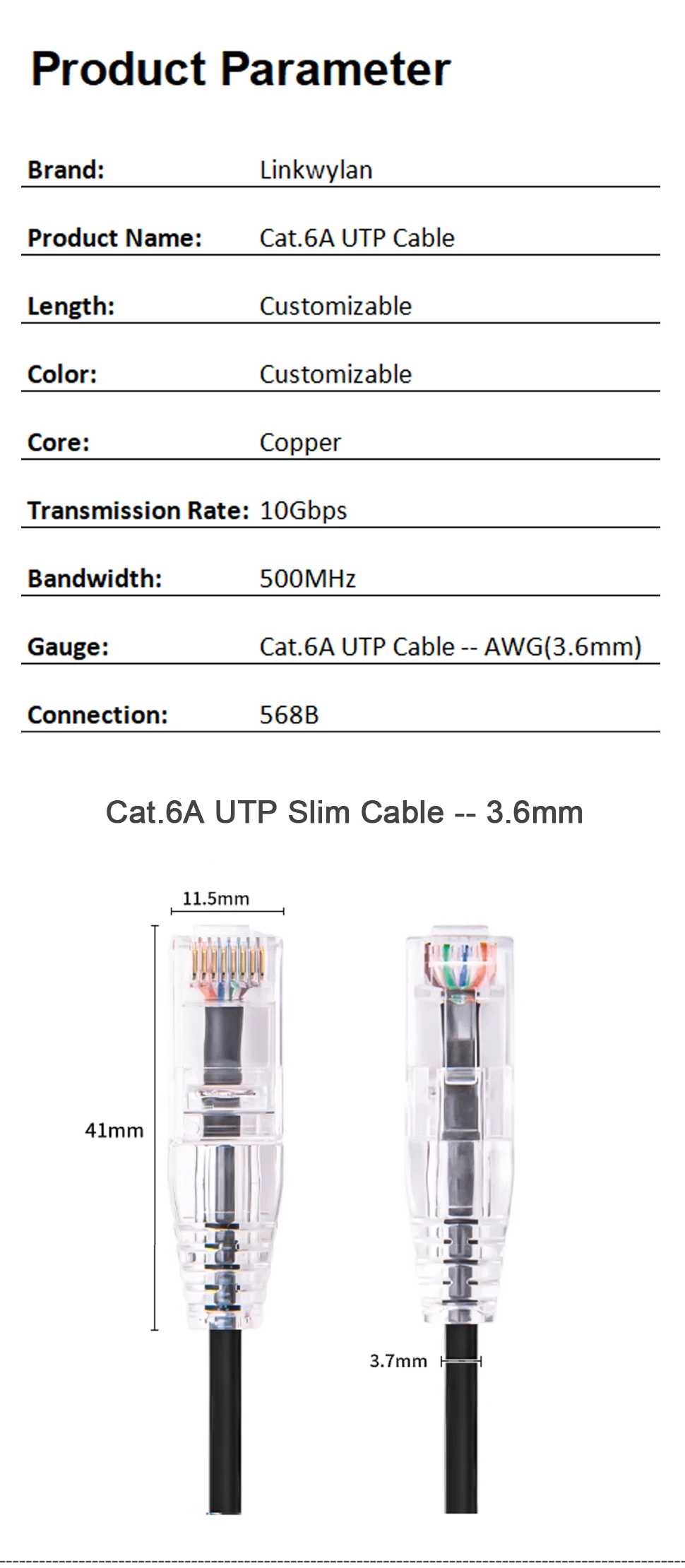(5 Stück/Packung) Patchkabel RJ45 Farbiges UTP Cat6A 28AWG Slim Ethernet-Netzwerkkabel Cat 6 Ethernet-Kabel 4 PVC Cat7 STP Internet LAN-Kabel – Detail 5