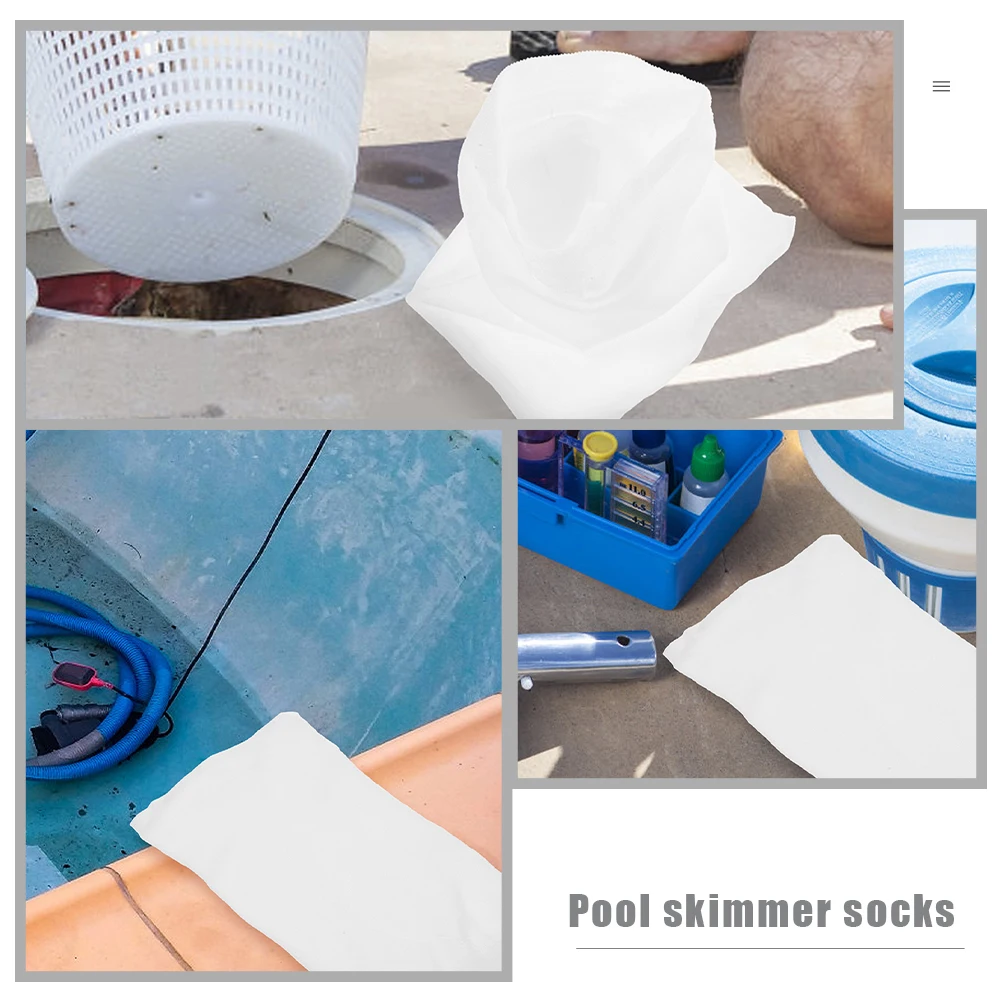 

30pcs For Cleaning Reusable Nets Easy Install Cleaning Tool Pool Filter Socks For Skimmer Baskets Above Ground Pool Skimmer