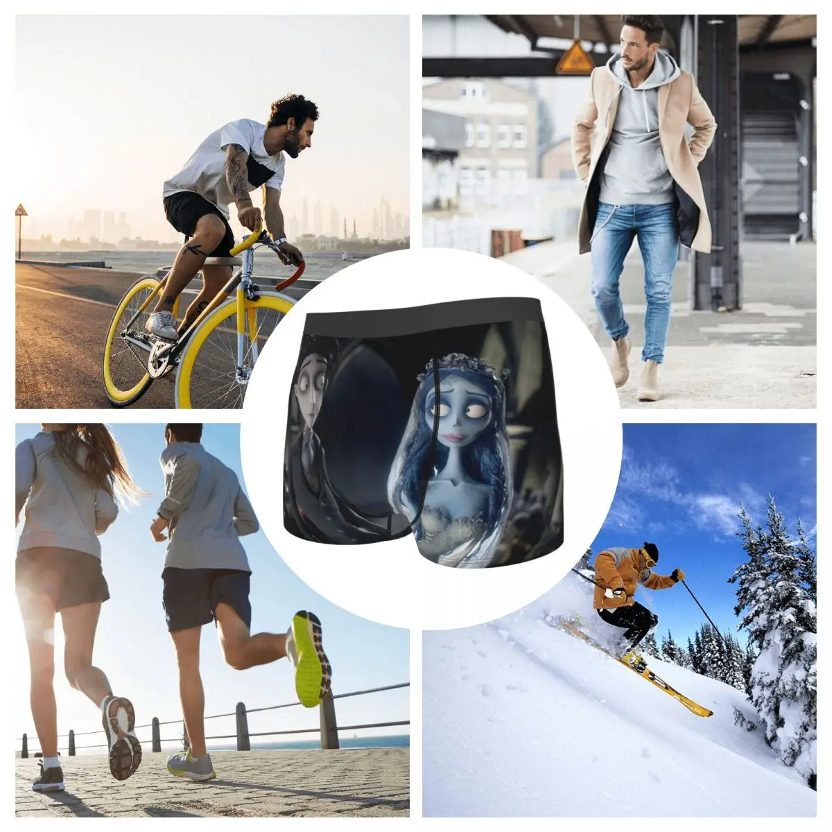 الملاكم السراويل السراويل فيكتور وإميلي تيم بيرتون جثة العروس سراويل الرجال ملابس داخلية مريحة لهدايا رجل أوم