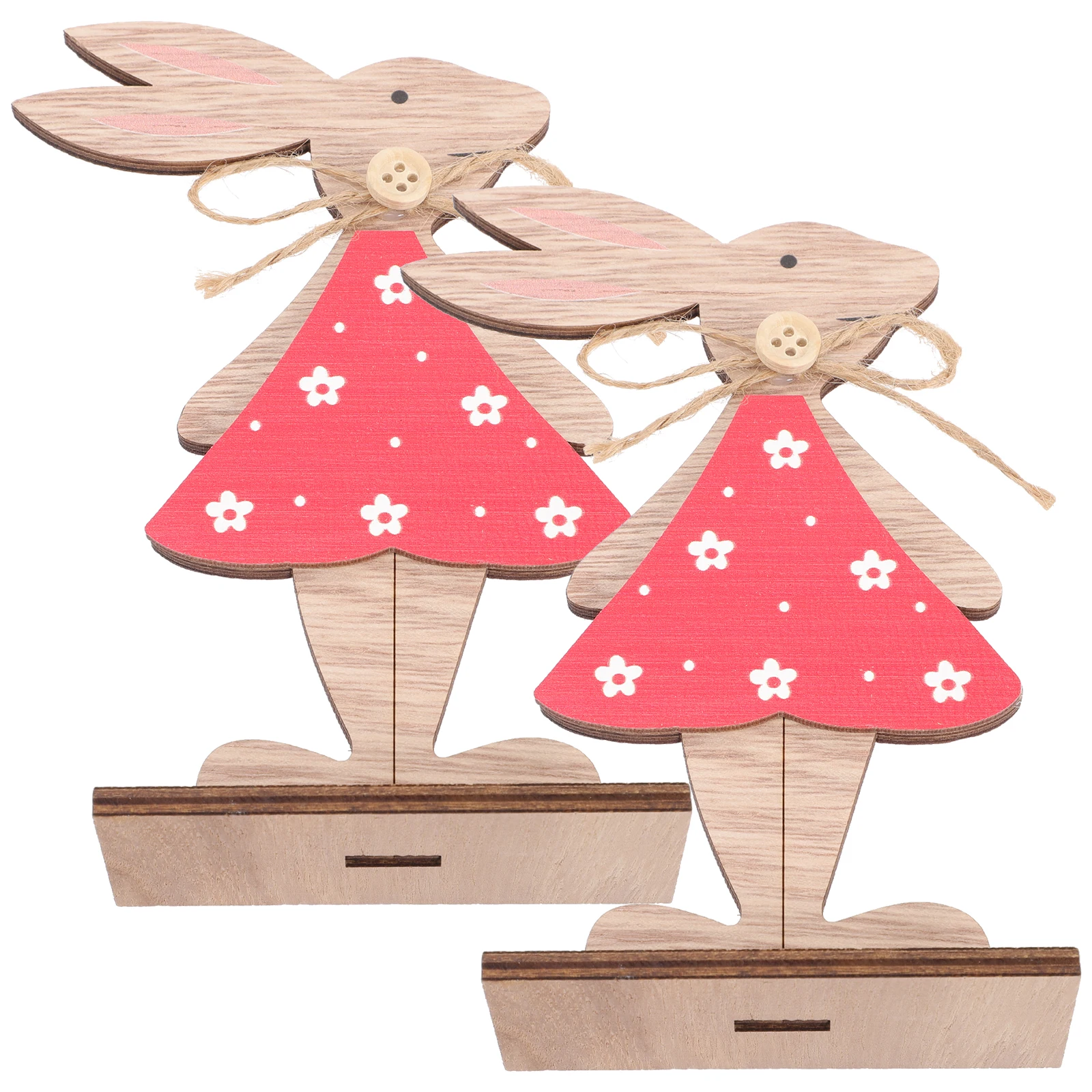 

2 Pcs Wooden Bunny nament Easter Table Decoration Reusable Rabbit Sign Home DIY Decor Party Supplies Spring Wedding