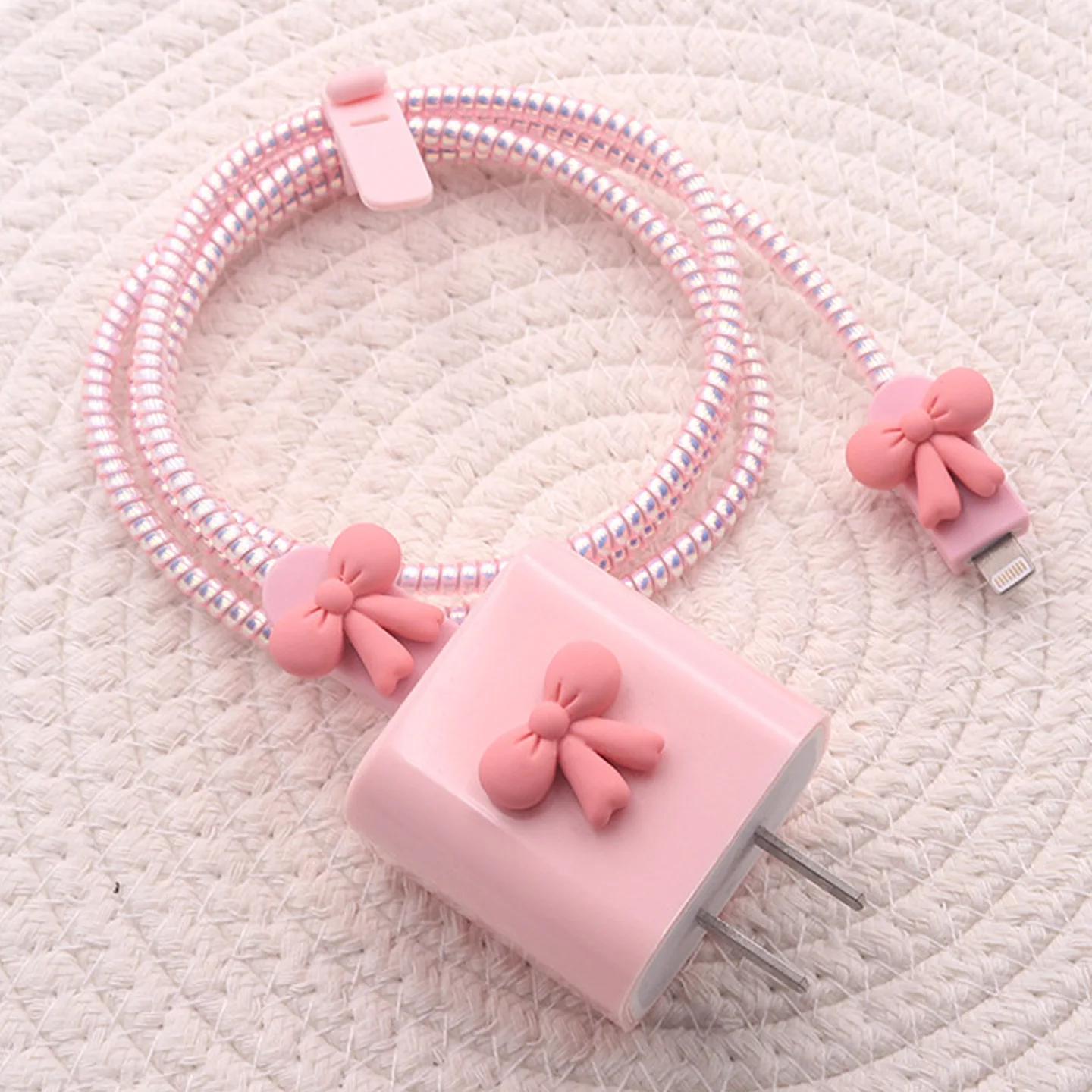 Ins cute Soft Charger Protector Kawaii Cable Saver dla iPhone 11 12 13 14 Pro Max Szybki zasilacz 18W/20W Ładowarka Akcesoria