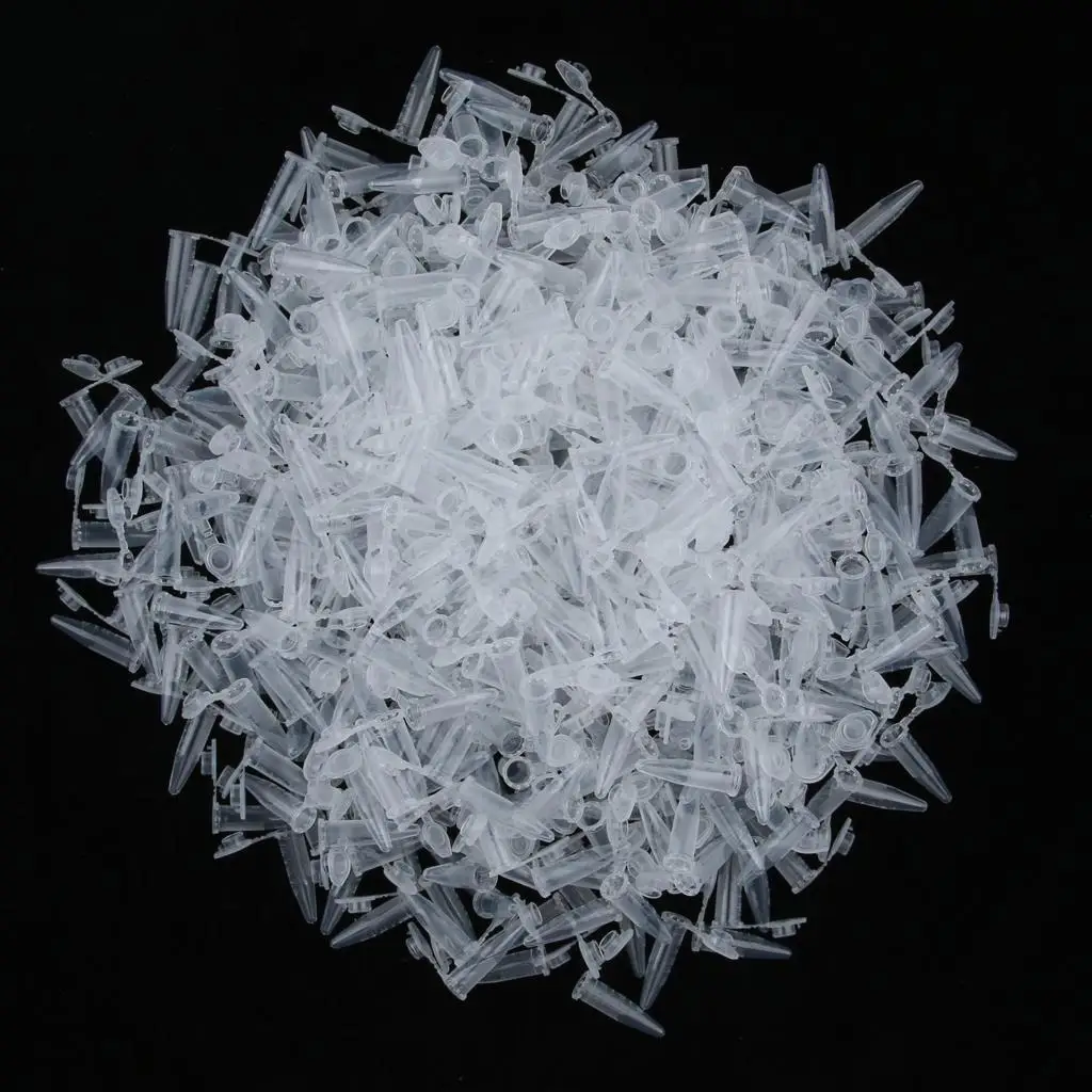 500 pieces graduated 1.5 ml microcentrifuge test tubes vials,