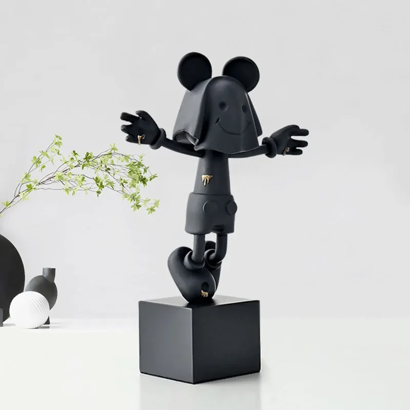 Living Room Decoration Banksy Nordic Home Decor Mouse Statue Resin Crafts Sculpture Kawaii Room Decor Home Accessories Figurine