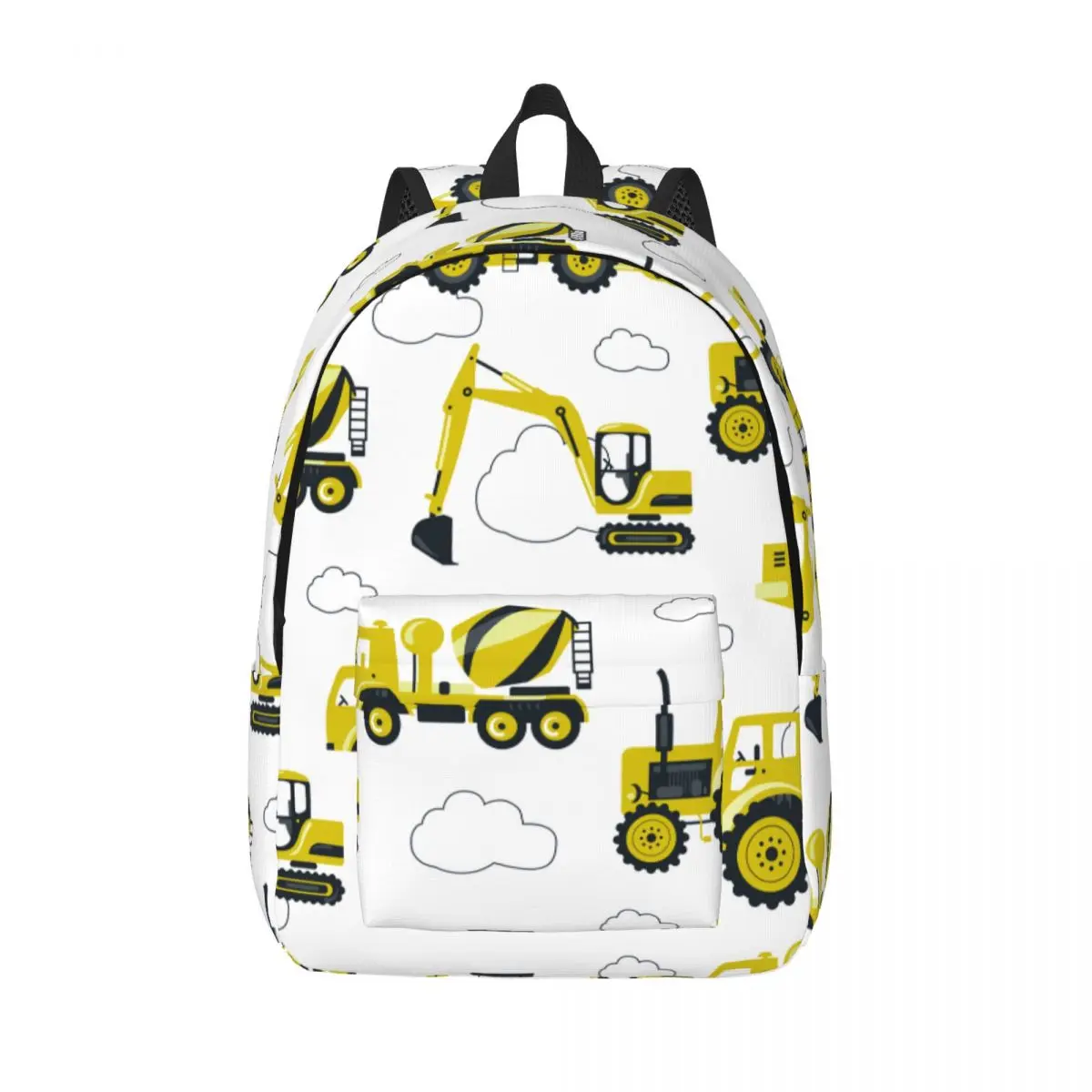 

Men Women Backpack Large Capacity School Backpack for Student Yellow Heavy Construction Machines School Bag