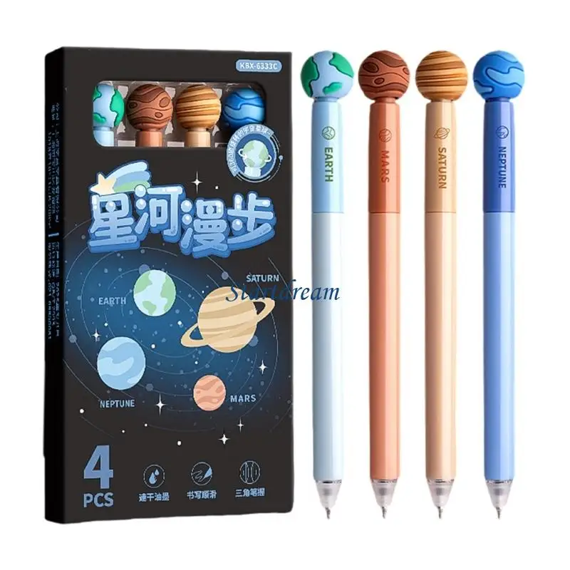 

4Pcs Rotating Gel Inks Pen Erasable Gel Pen Black Inks 0.5mm Blue Inks Quick Drying for Writing Journaling Note Taking K92C