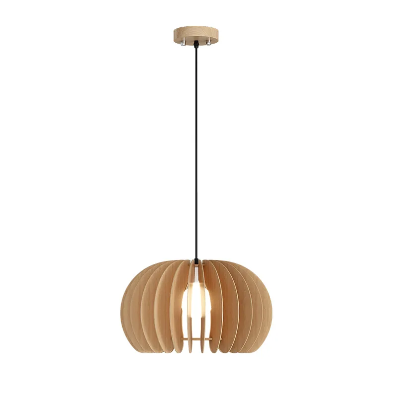 

Retro creative bedroom antique wood pumpkin lamps
