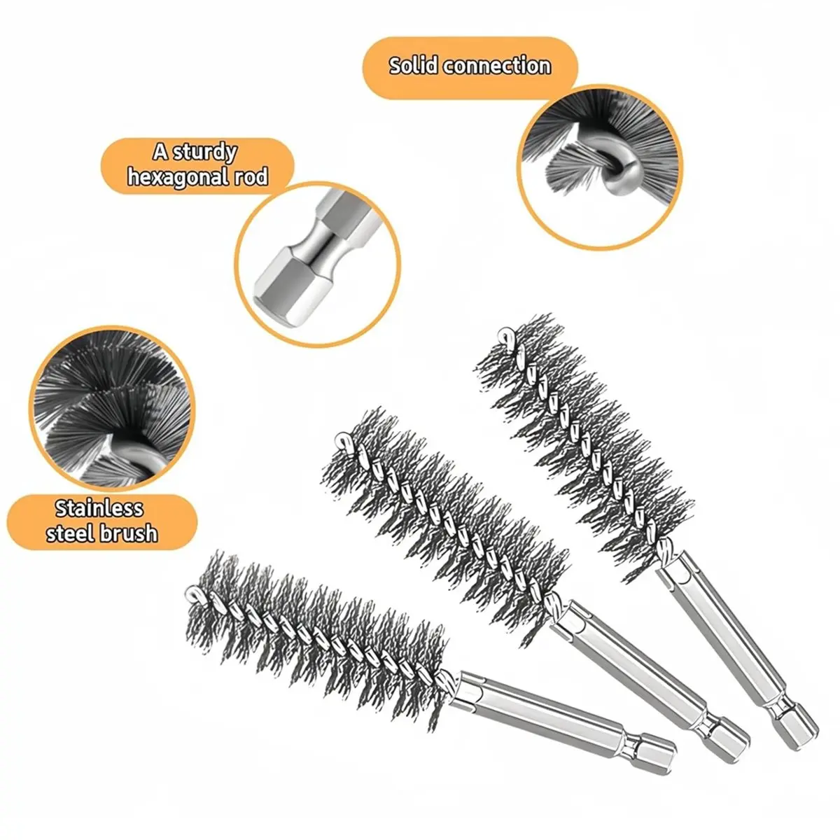 12 Pcs Bore Brush Set,1/4