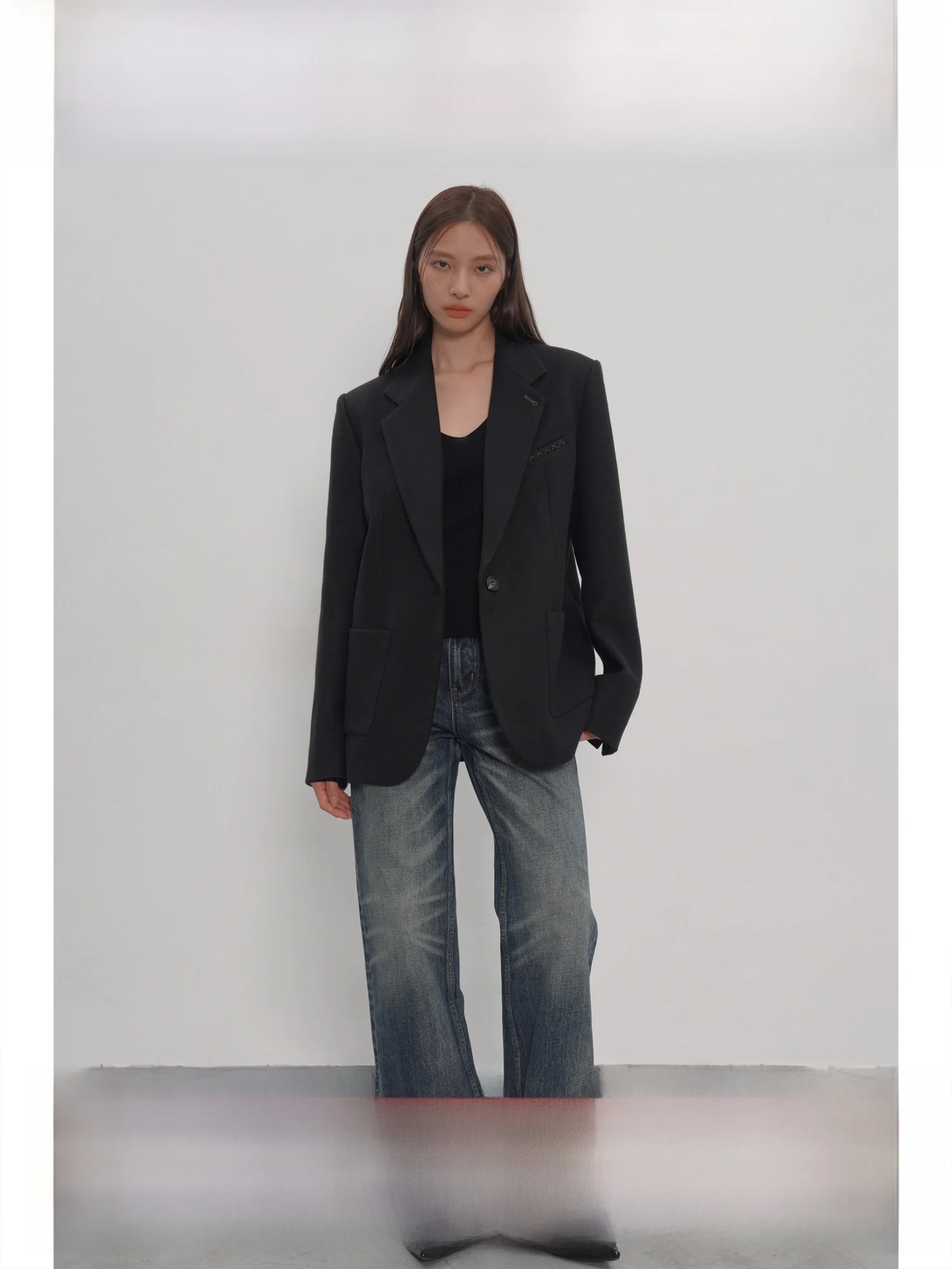 

Джинсы EIGHTHMONTH с высокой талией, прямые, винтажные, женские, осенне-зимние, новые, стройнящие, универсальные, классические, из денима