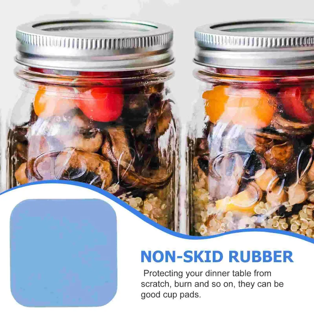 4Pcs Multifunctional Rubber Jar Opener Pad, Non-slip Gripper for Jar & Bottle Lids, Kitchen Coaster Random Color