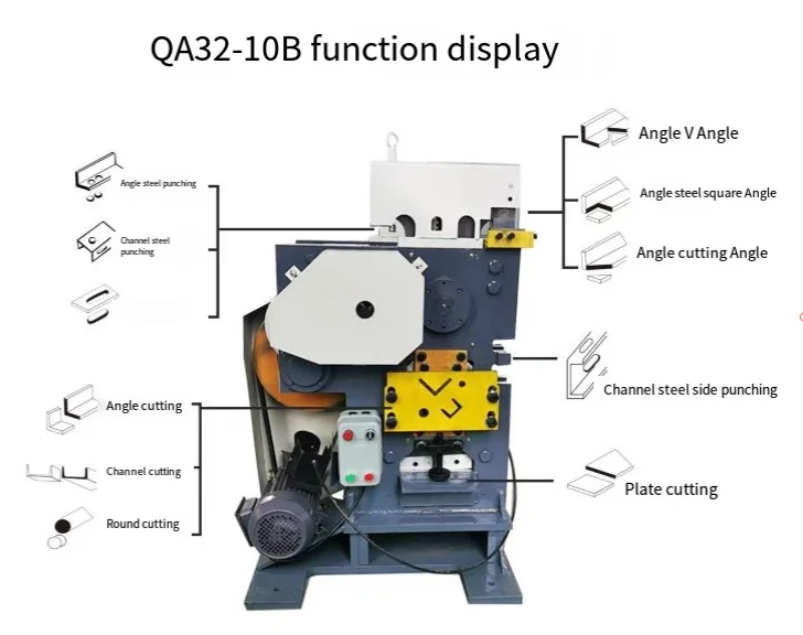 Small Metal Combined  Electric Angle Iron Punching Machine Hydraulic Punching And Shearing Machine