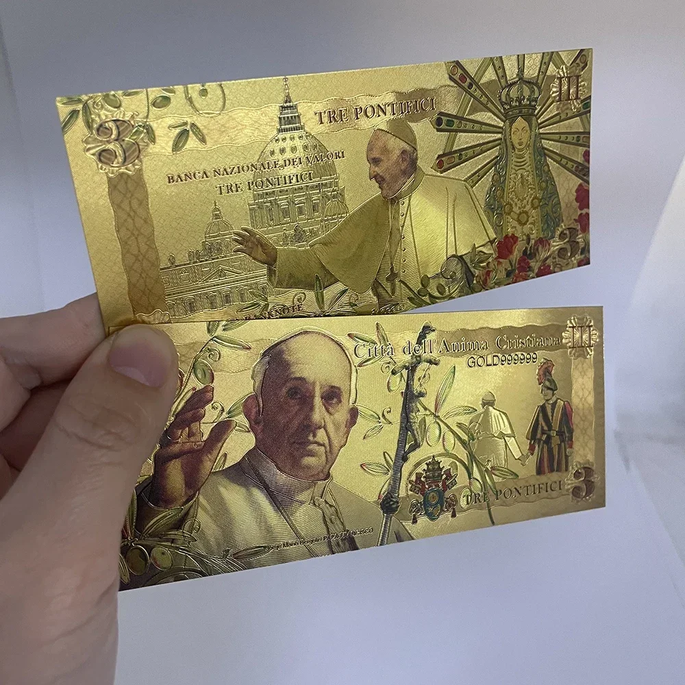 عالية الجودة البابا فرانسيس يحفى الذهب احباط الأوراق النقدية خورخي ماريو بيرجوجليو بابا فرانسيسكو الخيال بطاقات هدايا تذكارية #1