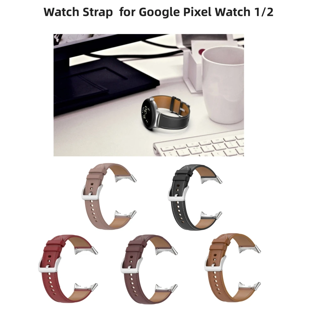 For Google Pixel Watch 1/2  Watch Strap Genuine Leather Watch Band Multi-color Soft Comfortable Watch Accessories