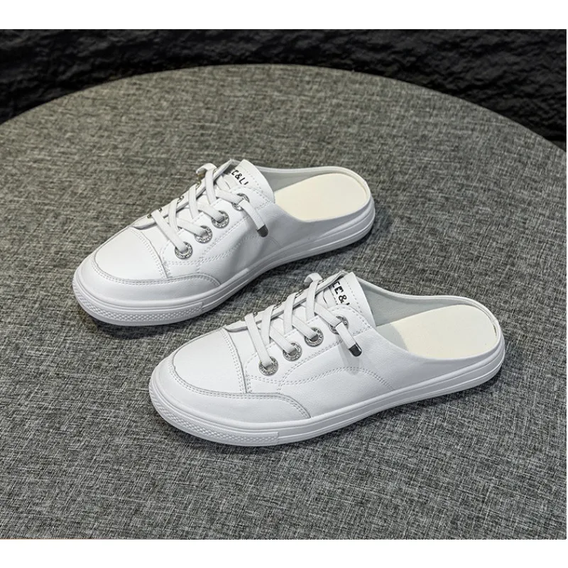 

Кроссовки женские кожаные без шнуровки, повседневная обувь на плоской подошве, дизайнерские шлепанцы, мягкая Уличная обувь, лето