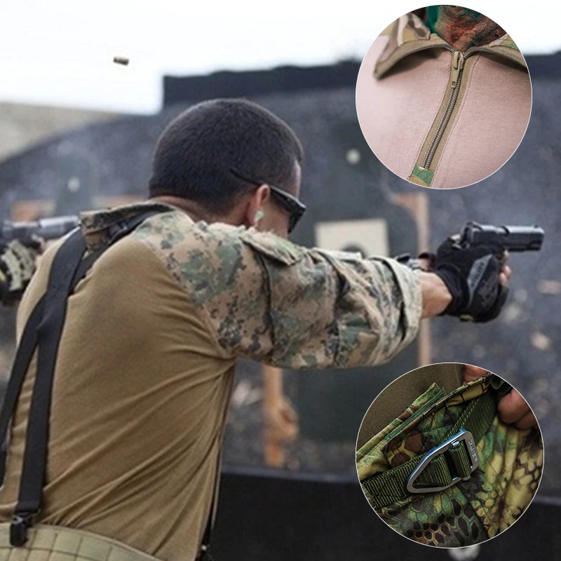 Traje táctico con almohadillas para hombre, camisa/pantalones de combate, uniforme militar, camisetas de combate de francotirador, trajes de camuflaje del ejército para exteriores