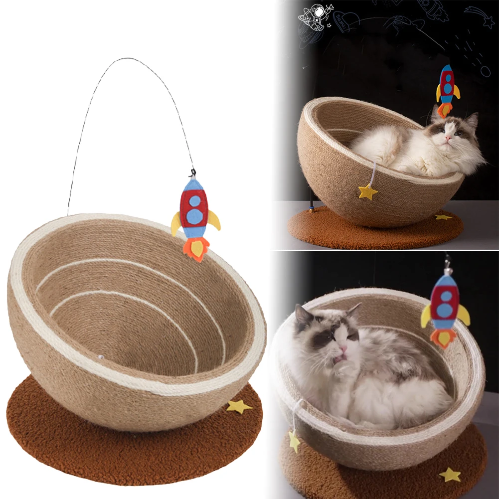 Sisal Scratching Nest Oval Scratching Bowl Scratching Board for Indoor Big Large Kitten Basket Cotton Rope Cat Scratching Basket