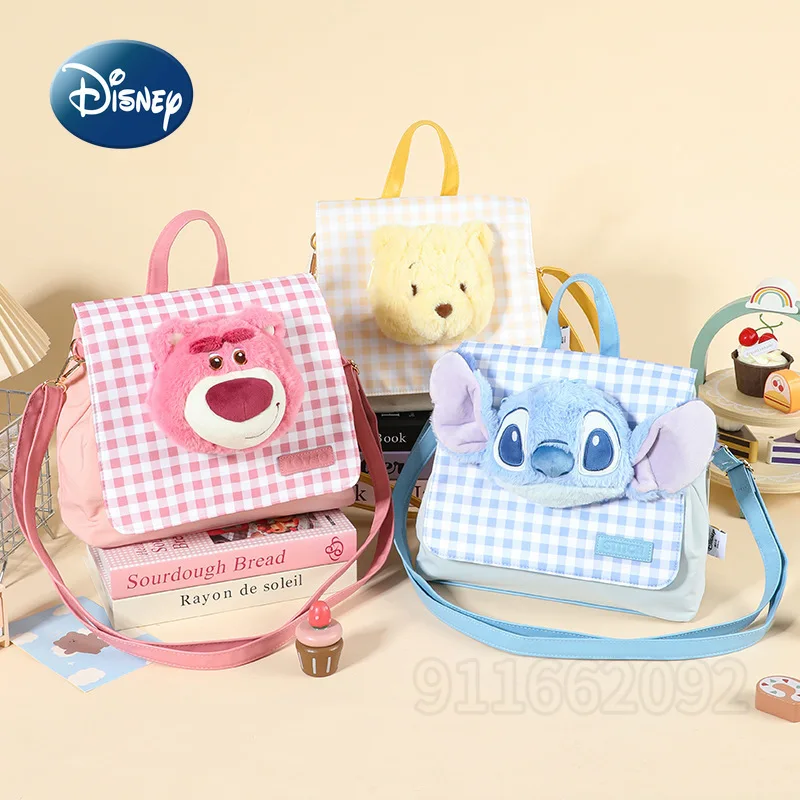 Disney New Plush Doll Backpack Luxury Brand Fashion Casual Women's Backpack Cartoon Plush Doll Women's Backpack High Quality