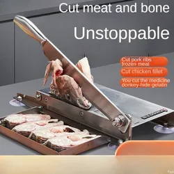 Manual Slicer Thickness Adjustment Commercial Chinese Herbal Medicine Slicing Machine Multi-functional Bone Saw Meat Cutter