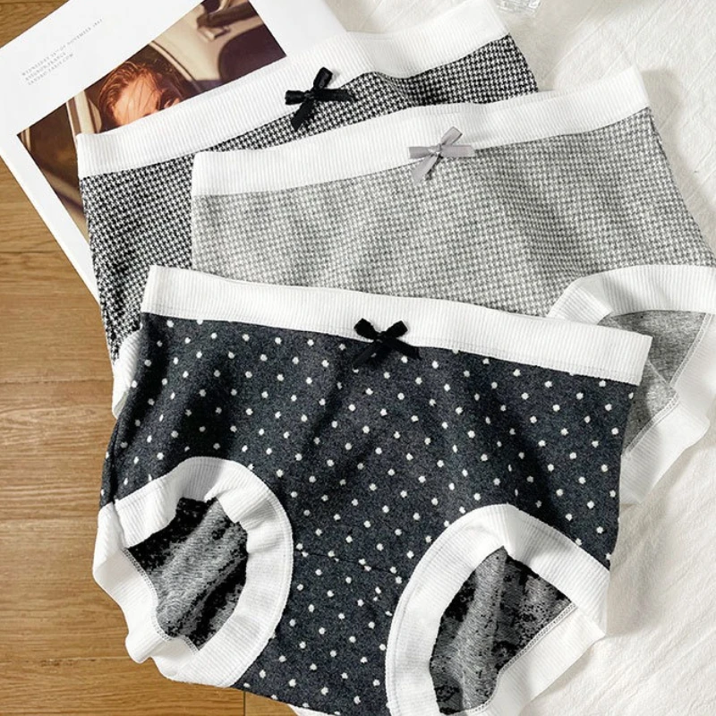 

40S Women Cotton Panties Student Girls Ladies Lingerie Breathable Cute Pants Mid-waist Beathable Cozy Underwear Japanese Briefs