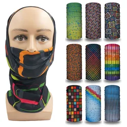 TP116-TP148 Geometric Plaid Face Bandanas Sun-protective Scarf for Women Motocycling Neck Gaiter Men Cycling Helmet Liner Snood