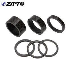 ZTTO 5pcs Bicycle Washers Spacer UltraLight Carbon Fiber 1mm/2mm/3mm/5mm/10mm/15mm Bike Washer Gasket Fork Headset Parts