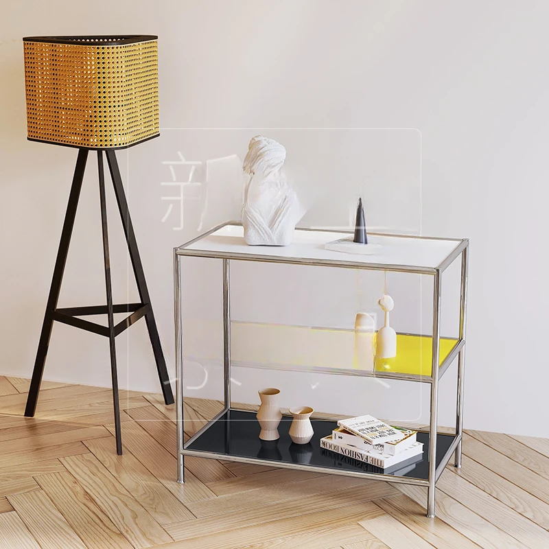 Simple Art Modern Shelves Glass Bookshelves Floor-to-floor display racks are creative.