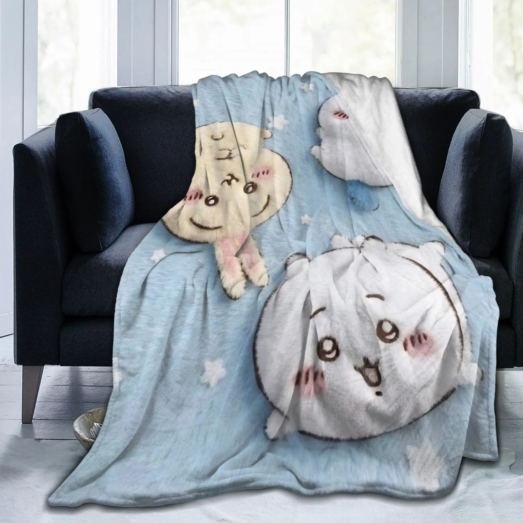 Chiikawas Hachiware Usagi Kawaii Anime Japanese Blankets Fleece  Winter Super Soft Throw Blankets for Sofa Car Bedspread