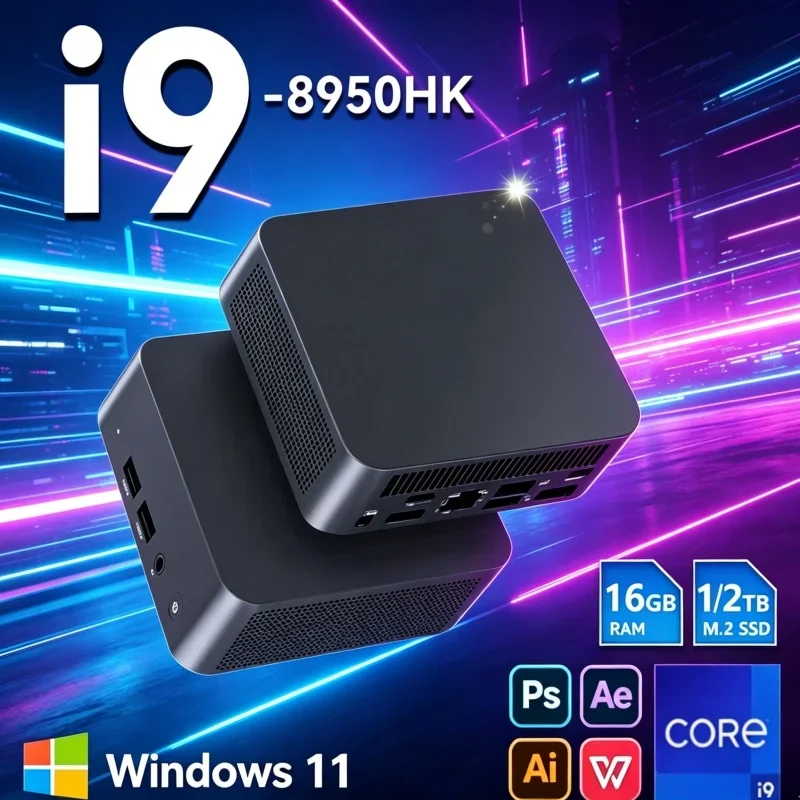 

In-demand 2026 New Mini Laptop Intel Core I9-8950HK 16GB RAM 1/2TB SSD 4K HD Win11 Pro WiFi6 Bluetooth 5.2