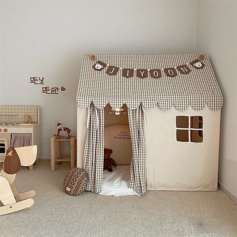 Play House for Children Teepee Tent Indoor Game House Boys\' and Girls\' Home Dollhouse Little House and Castle A Bed Divider