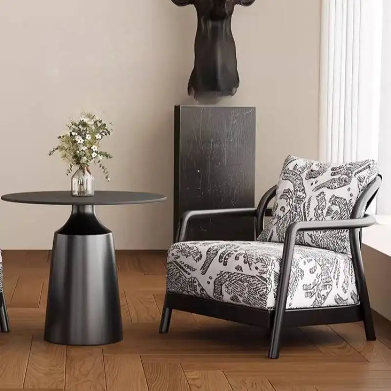 

Style Classic Living Room Chairs Black Simple Wooden Single Living Room Chairs Luxury Nordic Muebles De Sala Furniture Home