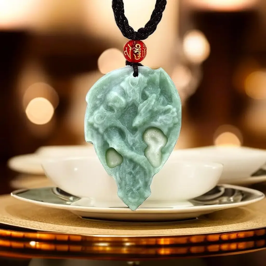 

Jade Dragon Cross Pendant Designer Green Carved Chinese Natural Luxury Pendants Necklace Charm Fashion Jewelry Stone Gemstone