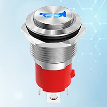 DaierTek Horn Button 12V 20A Heavy Duty 16MM Metal Horn Switch Speaker Blue LED Stainless Steel Momentary Push Button Switch