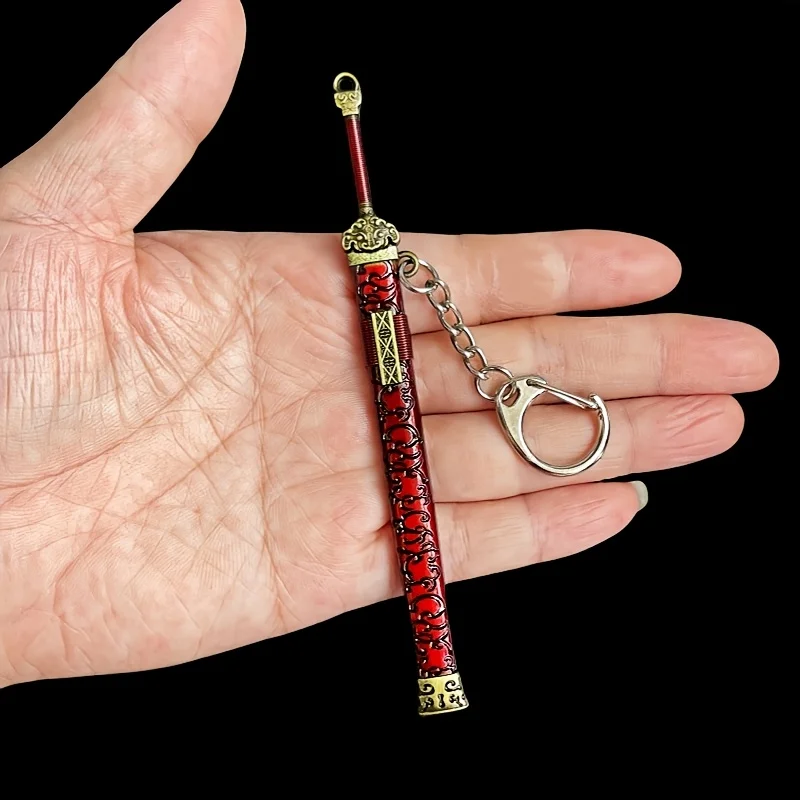 Mini ancient famous sword reverse scale Xuanyuan sword Sun Quan sword unsharpened weapon model ornament 12cm keychain