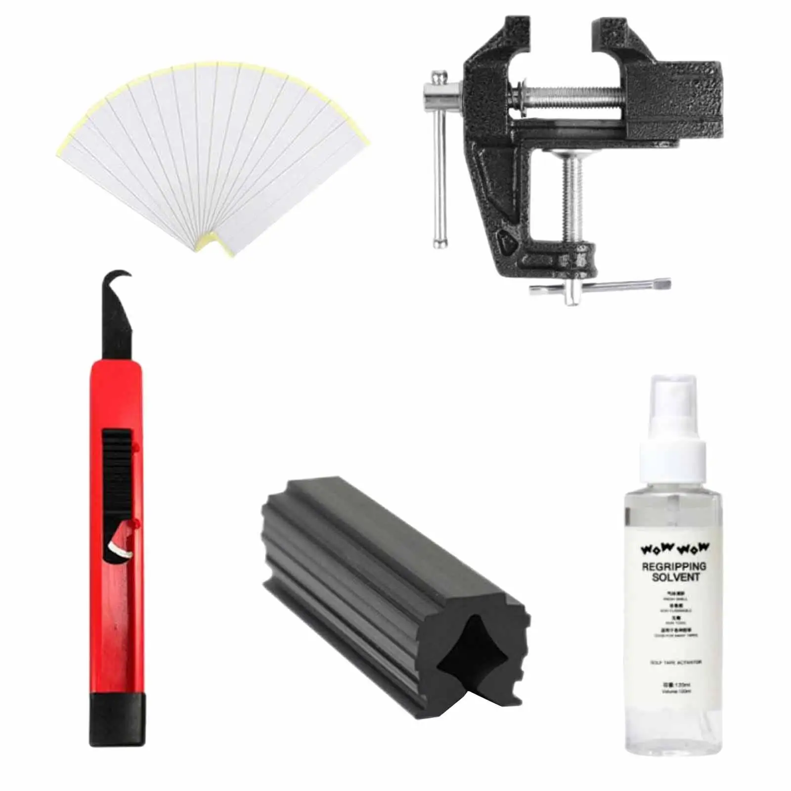 

Golf Grip Kits for Regripping Golf Clubs Tapes Iron Repairing Remover Solvent Sprayer Accessories Vises Clamp Fixtures