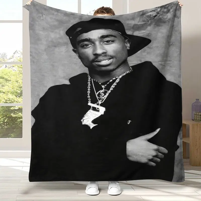 Tupac 2Pac Thug Life West Coast Rap Legend Flannel Blanket,Cozy Warm Throw Blanket for Bed,Sofa,Living Room,Picnic,Camping,Gift