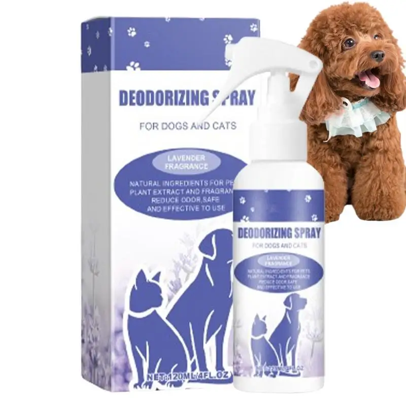 

Spray For Dogs To Smell Good 120ml Portable Pet Deodorizer Spray Long-Lasting Dog Freshener Cat Deodorizing Spray For Home