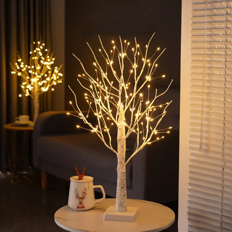 Christmas Festival Ornaments Hot Easter Tree with 24/144 Led Lights White Light Up Mini Twig Tree Lamp Decorations