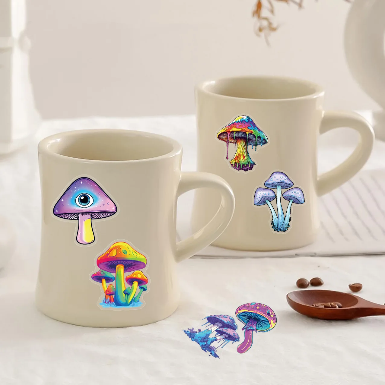 10/30/50 Uds pegatina de seta colorida dibujos animados transparente decorativo Graffiti pegatina impermeable juguete para niños para álbum de recortes portátil